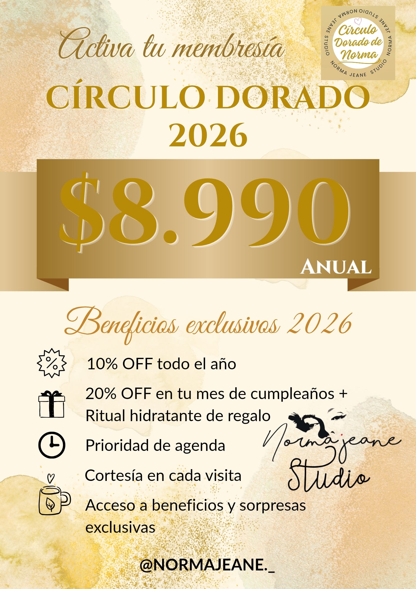 Inscripción Circulo Dorado de Norma